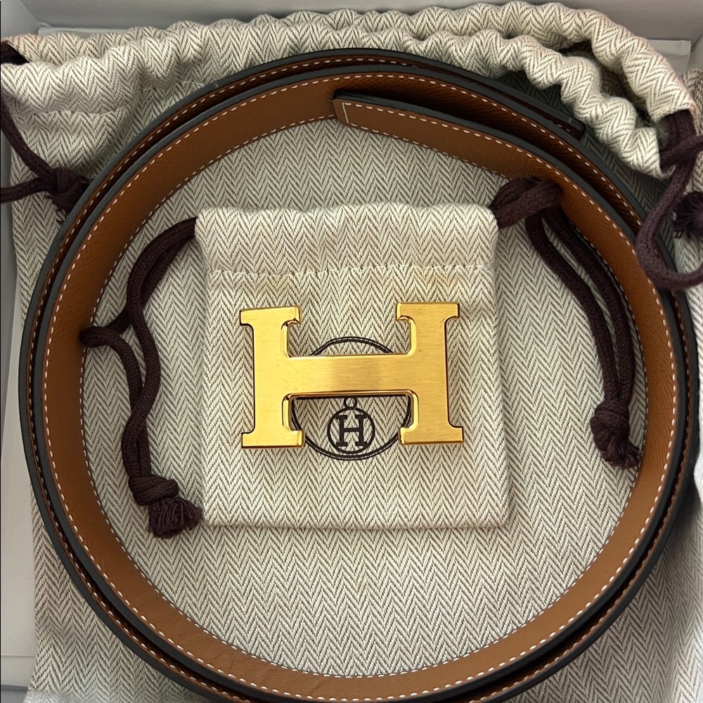 Hermes H belt buckle and reversible leather strap 32mm